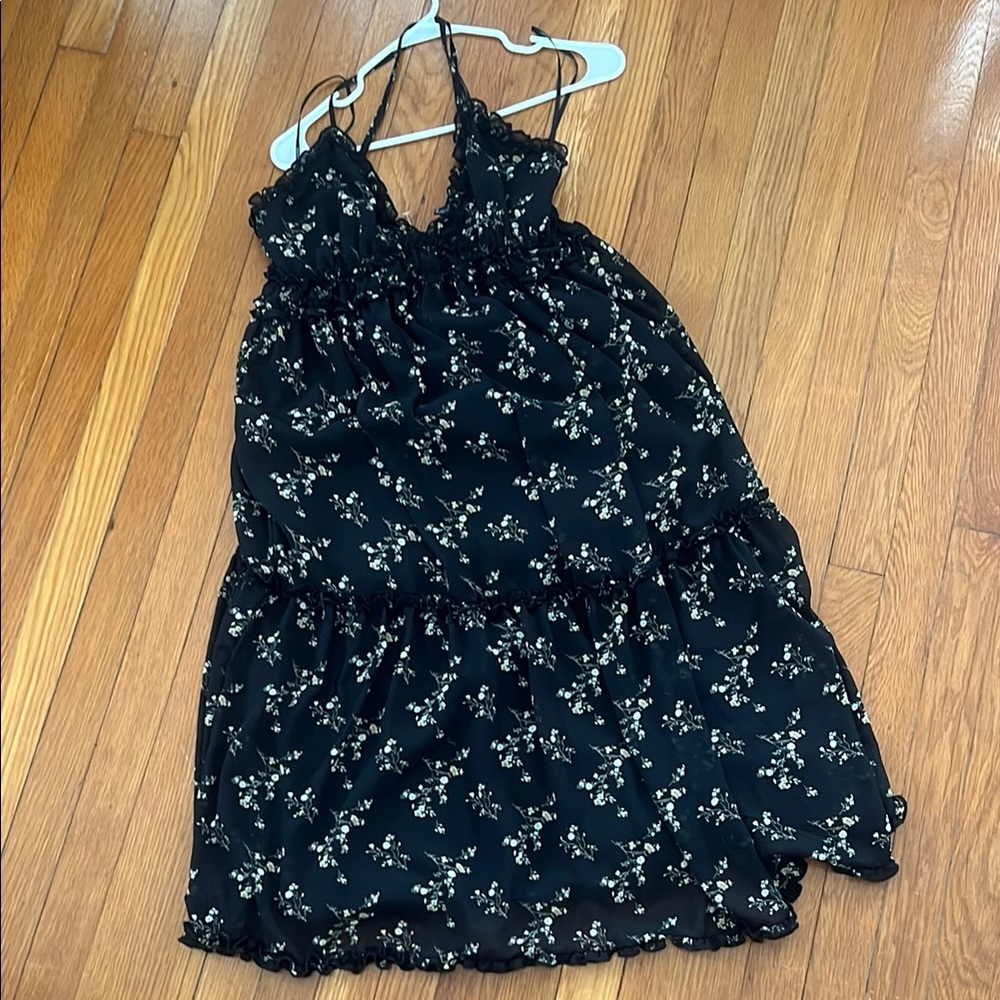 Floral Black Dress